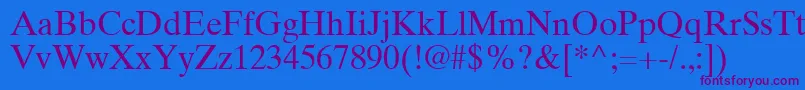 TimesTenGreekUpright Font – Purple Fonts on Blue Background
