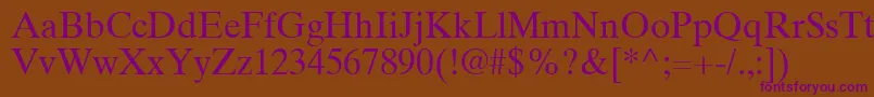 TimesTenGreekUpright Font – Purple Fonts on Brown Background