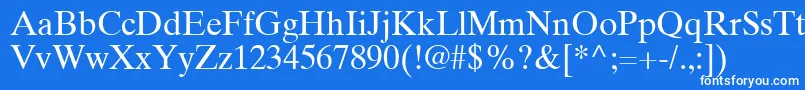 TimesTenGreekUpright Font – White Fonts on Blue Background