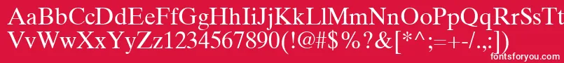 TimesTenGreekUpright Font – White Fonts on Red Background