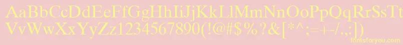 TimesTenGreekUpright Font – Yellow Fonts on Pink Background