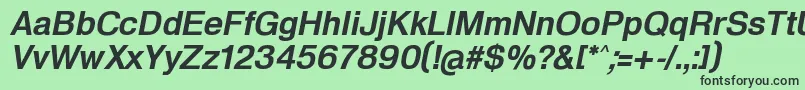 HeldustryftDemiItalic Font – Black Fonts on Green Background