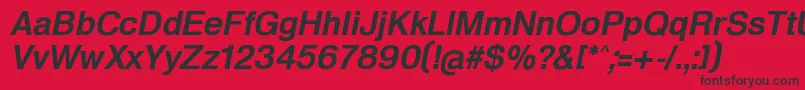 フォントHeldustryftDemiItalic – 赤い背景に黒い文字
