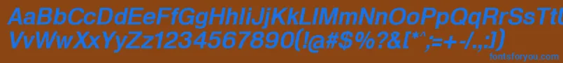 Шрифт HeldustryftDemiItalic – синие шрифты на коричневом фоне