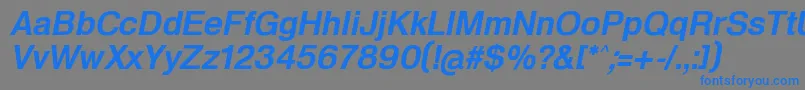 フォントHeldustryftDemiItalic – 灰色の背景に青い文字