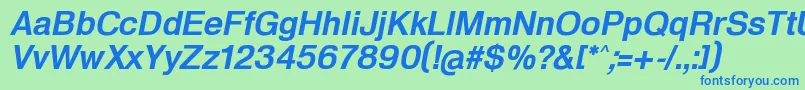 Czcionka HeldustryftDemiItalic – niebieskie czcionki na zielonym tle
