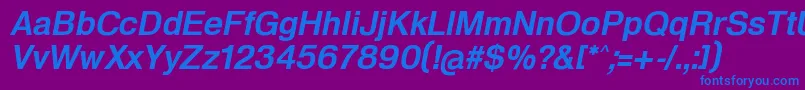 フォントHeldustryftDemiItalic – 紫色の背景に青い文字