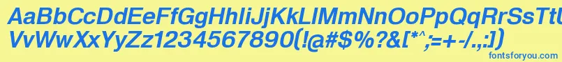 HeldustryftDemiItalic Font – Blue Fonts on Yellow Background