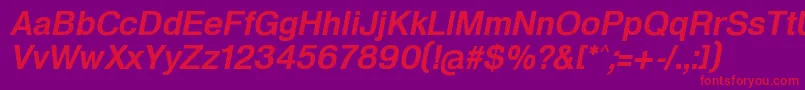 HeldustryftDemiItalic Font – Red Fonts on Purple Background