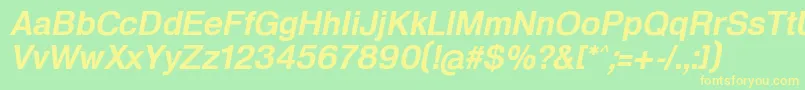 HeldustryftDemiItalic Font – Yellow Fonts on Green Background