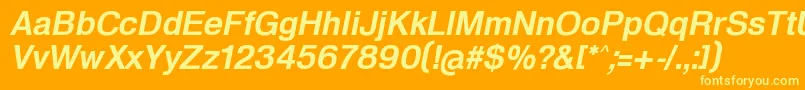 HeldustryftDemiItalic Font – Yellow Fonts on Orange Background