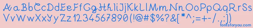 AndreiProByKreativfont.Com Font – Blue Fonts on Pink Background