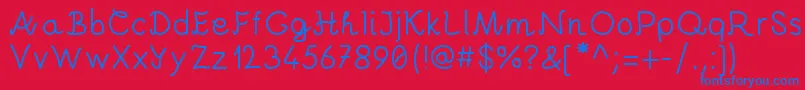 Шрифт AndreiProByKreativfont.Com – синие шрифты на красном фоне
