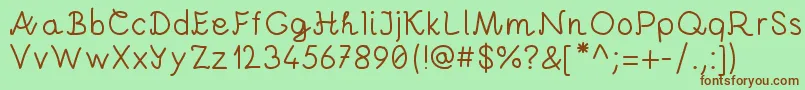 AndreiProByKreativfont.Com-fontti – ruskeat fontit vihreällä taustalla