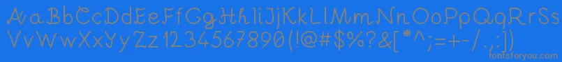 Czcionka AndreiProByKreativfont.Com – szare czcionki na niebieskim tle