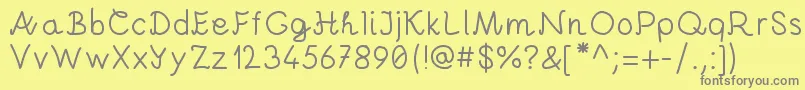 AndreiProByKreativfont.Com-fontti – harmaat kirjasimet keltaisella taustalla