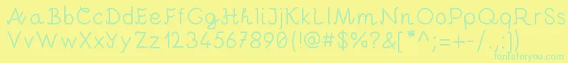 AndreiProByKreativfont.Com Font – Green Fonts on Yellow Background