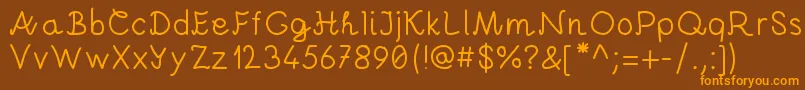AndreiProByKreativfont.Com-fontti – oranssit fontit ruskealla taustalla
