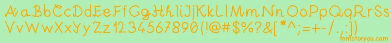 AndreiProByKreativfont.Com Font – Orange Fonts on Green Background