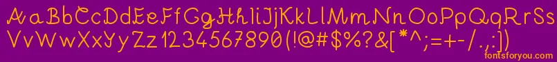 AndreiProByKreativfont.Com-fontti – oranssit fontit violetilla taustalla