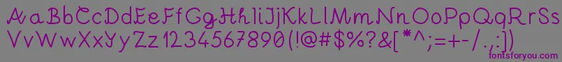 Czcionka AndreiProByKreativfont.Com – fioletowe czcionki na szarym tle
