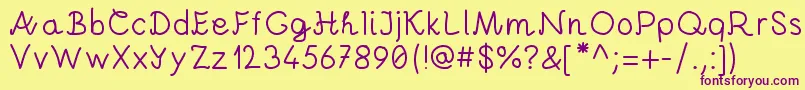 AndreiProByKreativfont.Com-Schriftart – Violette Schriften auf gelbem Hintergrund
