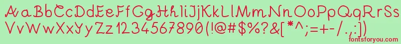 Шрифт AndreiProByKreativfont.Com – красные шрифты на зелёном фоне