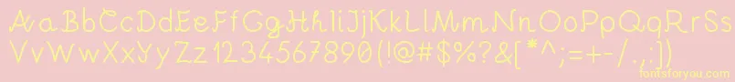 fuente AndreiProByKreativfont.Com – Fuentes Amarillas Sobre Fondo Rosa