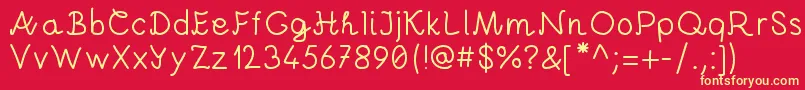 Fonte AndreiProByKreativfont.Com – fontes amarelas em um fundo vermelho