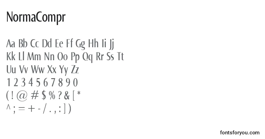 Fuente NormaCompr - alfabeto, números, caracteres especiales