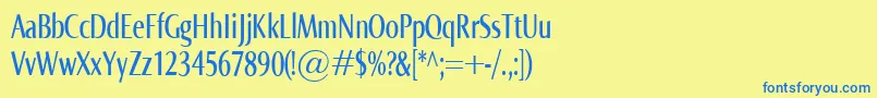 NormaCompr Font – Blue Fonts on Yellow Background