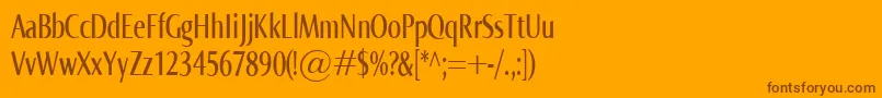 NormaCompr Font – Brown Fonts on Orange Background