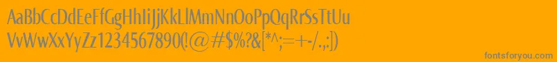 Fonte NormaCompr – fontes cinzas em um fundo laranja