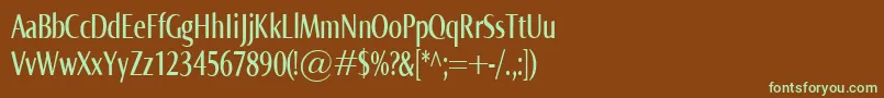 NormaCompr Font – Green Fonts on Brown Background