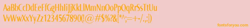 NormaCompr-Schriftart – Orangefarbene Schriften auf rosa Hintergrund