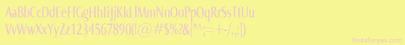 NormaCompr Font – Pink Fonts on Yellow Background