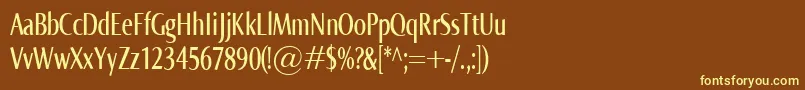 NormaCompr Font – Yellow Fonts on Brown Background