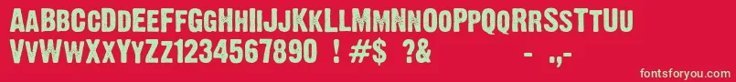 DirtyHeadline Font – Green Fonts on Red Background