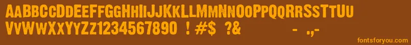 DirtyHeadline Font – Orange Fonts on Brown Background