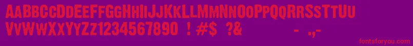 DirtyHeadline-Schriftart – Rote Schriften auf violettem Hintergrund