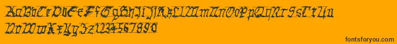 GothichanddirtyBold-Schriftart – Schwarze Schriften auf orangefarbenem Hintergrund