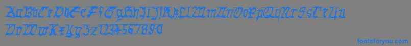 GothichanddirtyBold Font – Blue Fonts on Gray Background