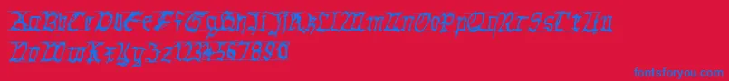 GothichanddirtyBold Font – Blue Fonts on Red Background