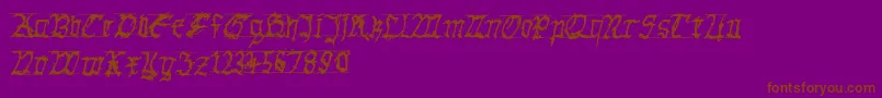 GothichanddirtyBold-Schriftart – Braune Schriften auf violettem Hintergrund