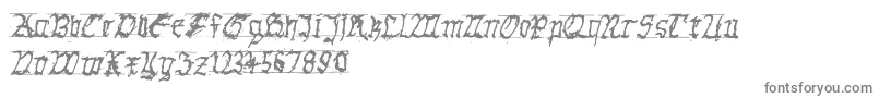 GothichanddirtyBold-fontti – harmaat kirjasimet valkoisella taustalla
