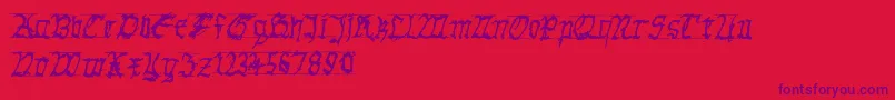 GothichanddirtyBold Font – Purple Fonts on Red Background