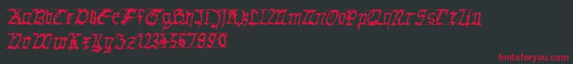 GothichanddirtyBold Font – Red Fonts on Black Background