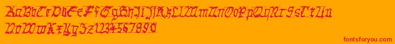 GothichanddirtyBold Font – Red Fonts on Orange Background