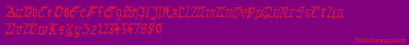 GothichanddirtyBold-Schriftart – Rote Schriften auf violettem Hintergrund