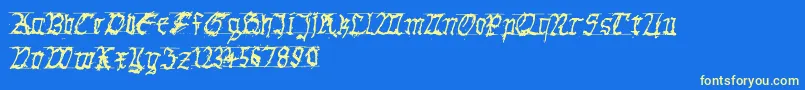 fuente GothichanddirtyBold – Fuentes Amarillas Sobre Fondo Azul